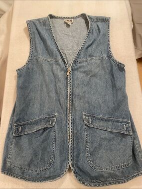 Chico's Light Blue Denim Zip Vest